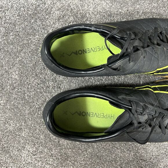 Nike Hypervenom Phelon II IC 749898-009 Mens Sz 13 Black Volt Soccer Shoes Used - Picture 10 of 12